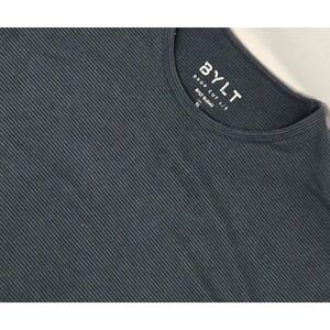 BYLT Mens Drop Cut Long Sleeve Bylt‎ Blend Shirt Size XL Striped Blue Green